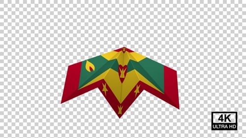 Paper Airplane Of Grenada Flag