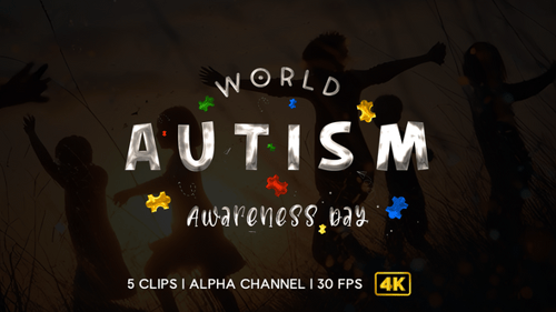 World Autism Awareness Day Text Animation