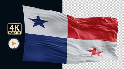 Panama Flag 4K Loop Alpha
