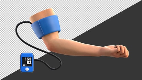 3D Measuring blood pressure | Alpha Channel