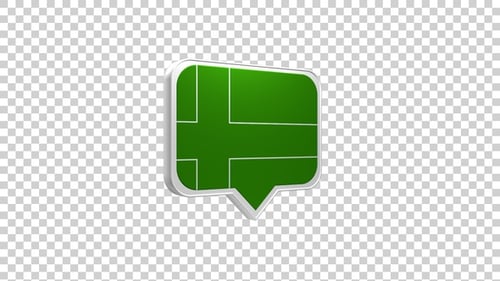 3D Animated Speech Bubble with Microchip Design