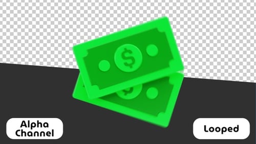3D Banknotes Animation for Finance and Business | Alpha Channel