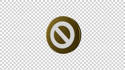 Rotatorisches Kreissymbol, goldfarben