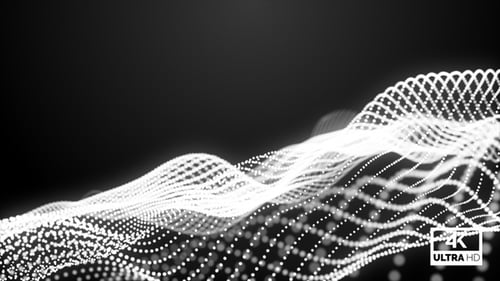Wellenanimation mit weißen Teilchen, Schleife,