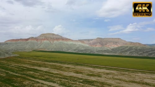 Brown Red Mountain Formed by the Oxidation