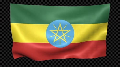 Waving Ethiopian Flag Looping Animation