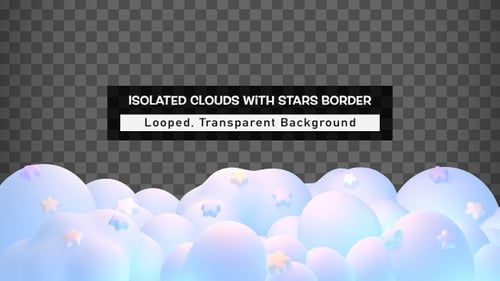 Dreamy Pastel Clouds with Stars Animated Overlay
