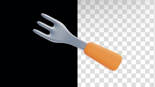 3D Animation of Fork