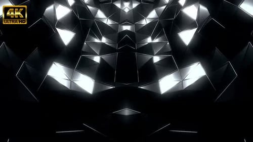 Pulsating Geometric Wall Background with White Light Reflections