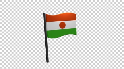 Waving Niger Flag 3D Animation