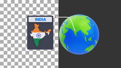 3D Animation of India Map | Alpha Channel