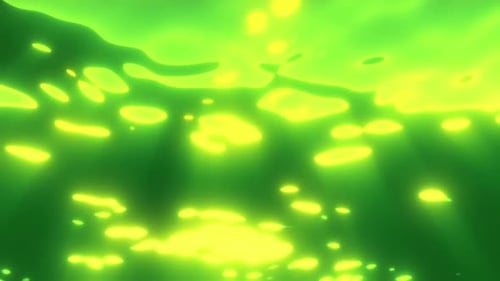 Abstract Neon Green Flowing Water Light Reflection Background