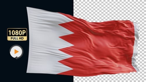 Bahrain National Flag Waving Animation
