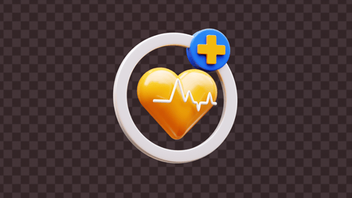 3D Heart Rate Medical Icon Animation