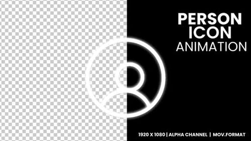 Minimalist Animated Person Icon with Glowing Effect