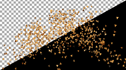 Gold Confetti Explosion | Animación de Polygon Party Popper — Pantalla completa