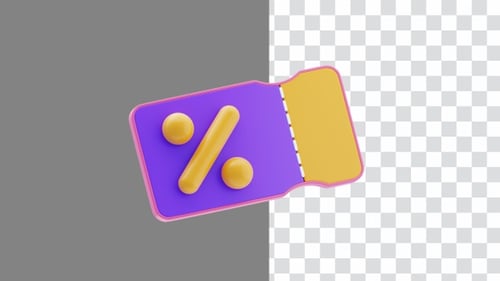 Coupon 3d animation | Alpha Channel