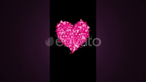 Animated Pink Glitter Heart Shimmering Overlay