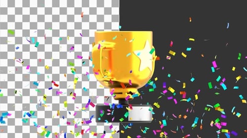 3D Animation of Confetti Explosions | Alpha Channel