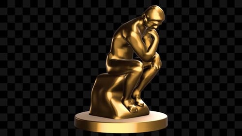 Golden Thinker Statue