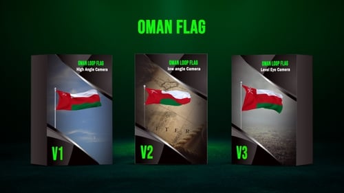 Oman Flag Waving Loop with Three Camera Angles
