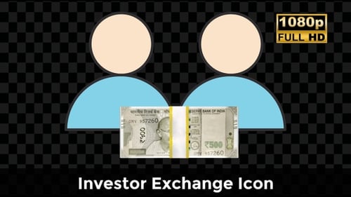People Exchanging Indian Rupee Notes Animation