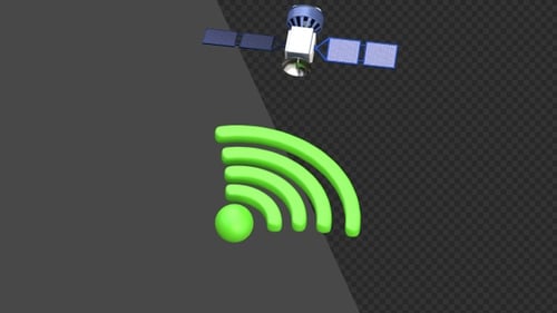 3D-Animation der drahtlosen WLAN-Netzwerktechnologie | Alpha Channel