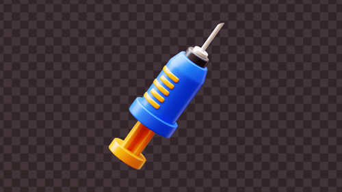 Medizinisches 3D-Spritzensymbol — Impf- und Injektionskonzept