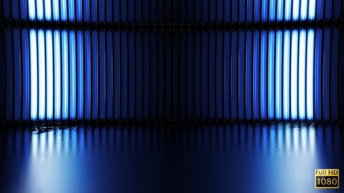 Futuristic Blue Neon Geometric Light Loops