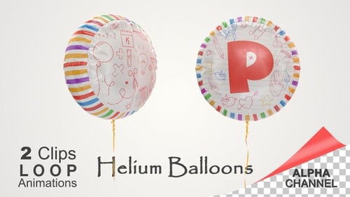 Rotating Educational Letter P Balloon with Colorful Stripes