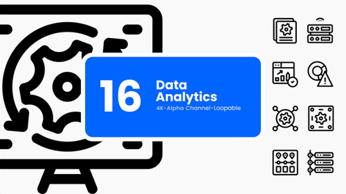 Minimalist Animated Data Analytics Line Icons Pack