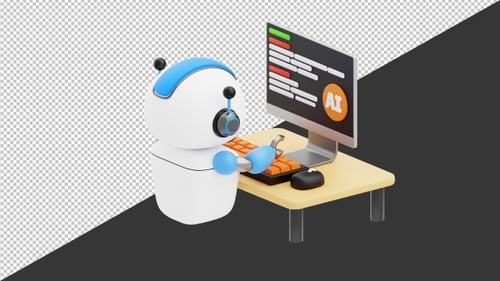 Animation 3D d'un développeur d'IA | Alpha Channel
