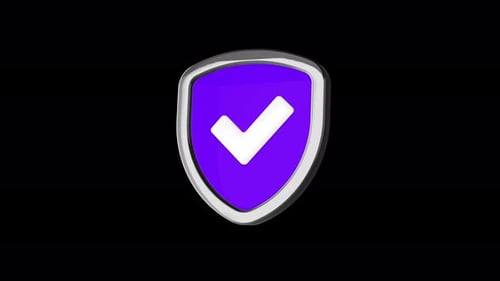 Secure shield check mark protection on isolated background