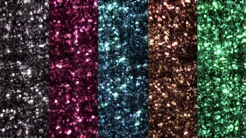 Set mit glitzerndem Vorhanghintergrund