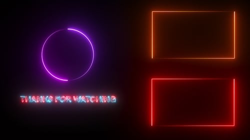 Youtube End Screen Neon Frame Red & Golden V6