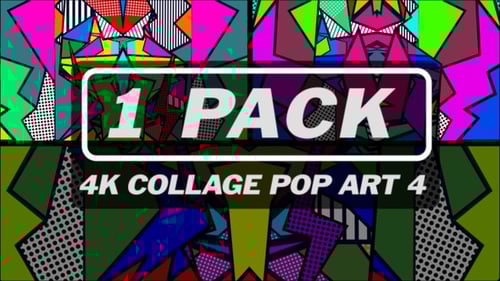 Vibrant Animated Geometric Pop Art Collage Background