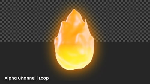 Animation de feu stylisée en 3D | Alpha Channel