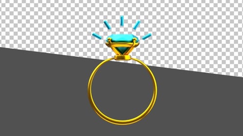 3D-Verlobungsring Sparkle | Alpha Channel