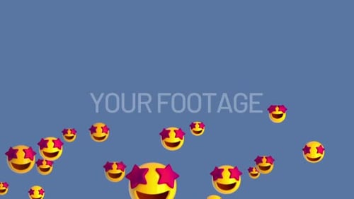 Star struck face animated 3D emoji sweep with alpha channel
