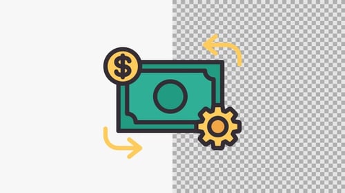 Animated Money Exchange and Processing Icon