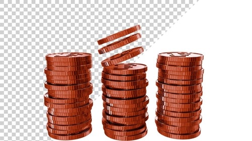 Franc Copper Coins Tower V7