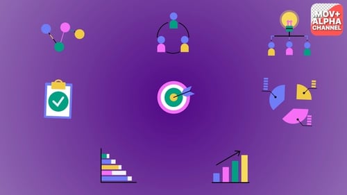 Flat Design Business and Data Animated Icons