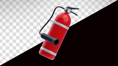 3D Animation of Fire Extinguisher on Alpha Channel