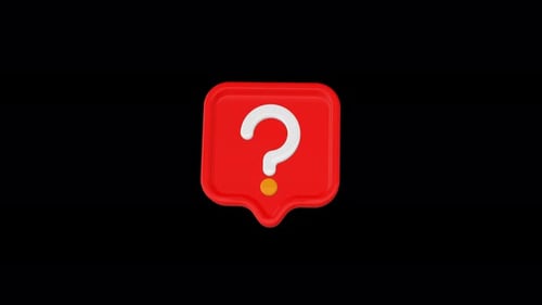 Question mark animation on transparent background