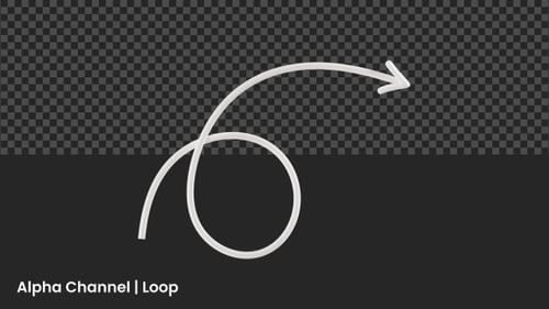 Animação de seta encaracolada estilizada em 3D | Alpha Channel