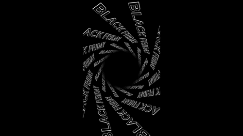Vertical video rotating black friday text tunnel animation