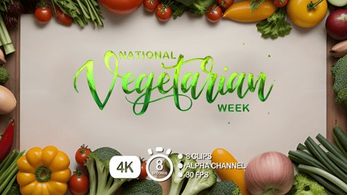 National Vegetarian Week Fluid Calligraphic Text Reveal