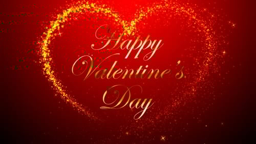 Elegant Happy Valentine's Day Glowing Particle Text Animation