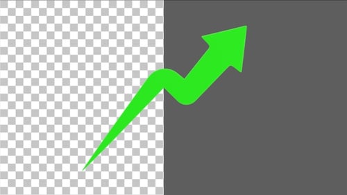 3D Rise Up Growth Arrow | Alpha Channel