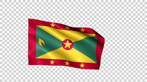 Grenada Flag Waving Realistic Animation